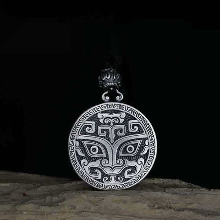 Lucky FengShui criatura mitológica Taotie riqueza collar colgante