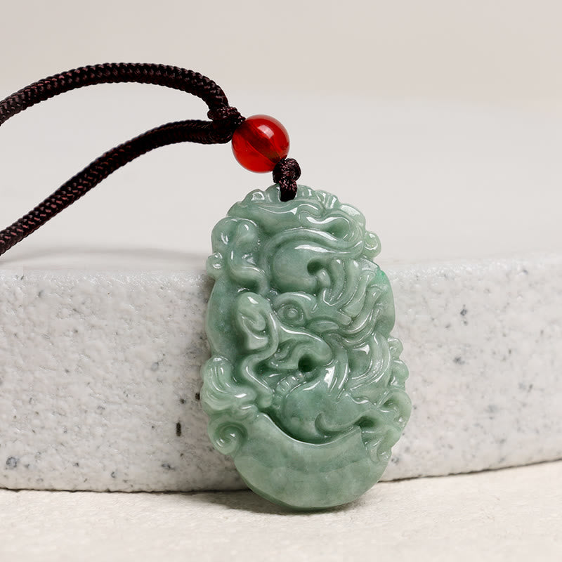 Colgante de collar de prosperidad del zodíaco chino con Buddha Stones de jade natural 12 - image 2