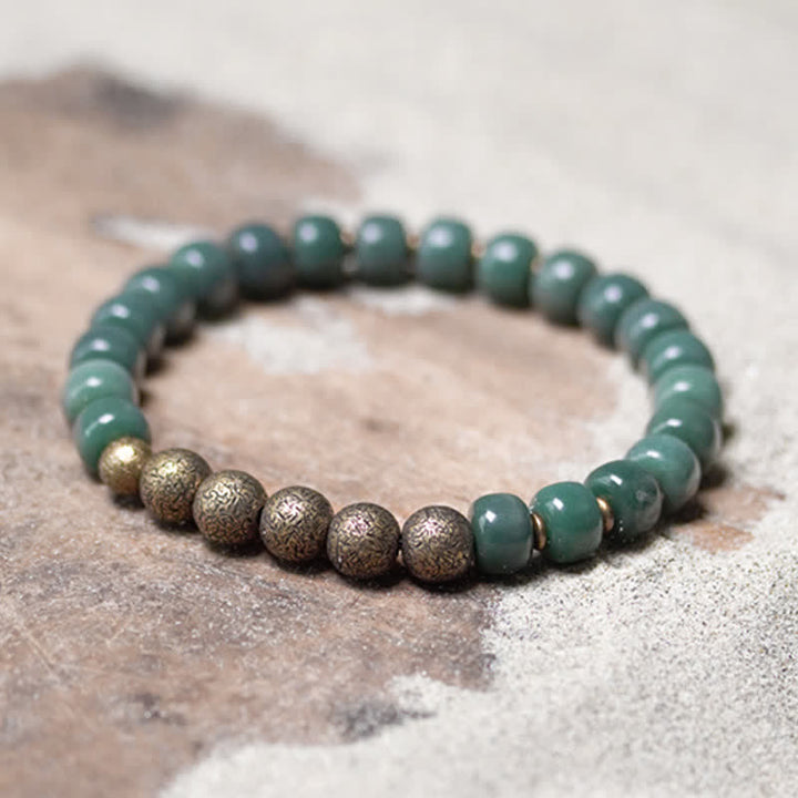 Pulsera de éxito de cobre con semillas de Bodhi cian tibetano