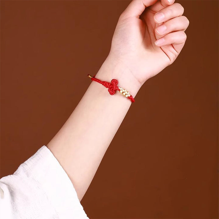 Pulsera de cuerda trenzada hecha a mano con Buddha Stones , nudo Wenchang, fuerza de la suerte