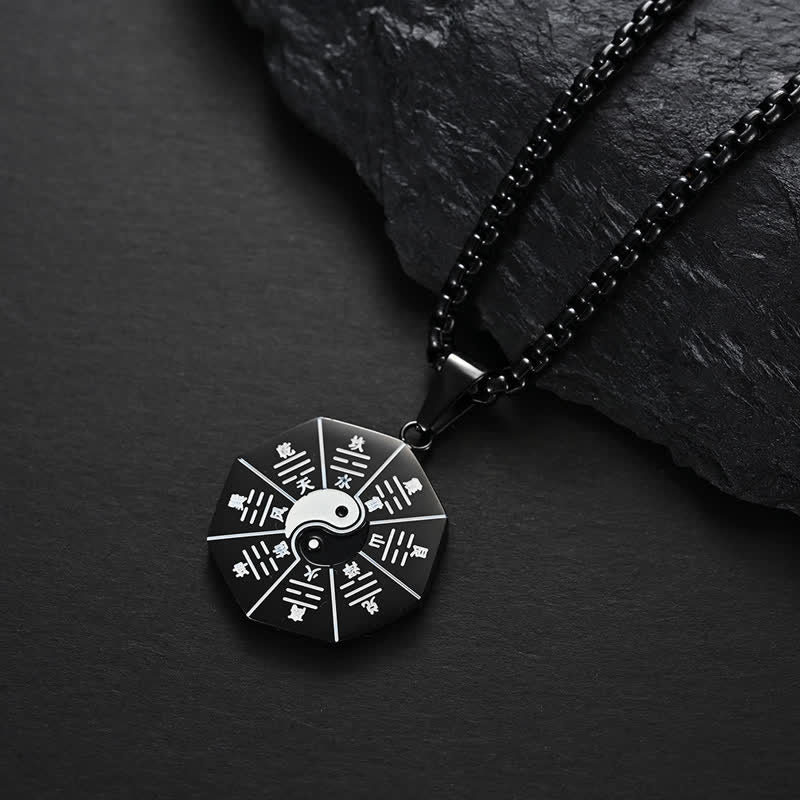 Colgante de collar de equilibrio de acero de titanio Bagua Yin Yang - image 3