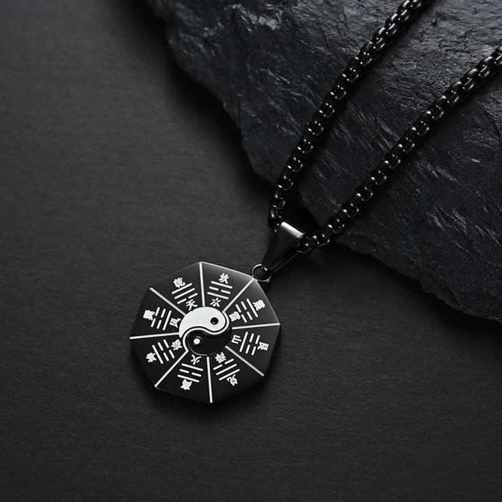 Colgante de collar de equilibrio de acero de titanio Bagua Yin Yang - image 3