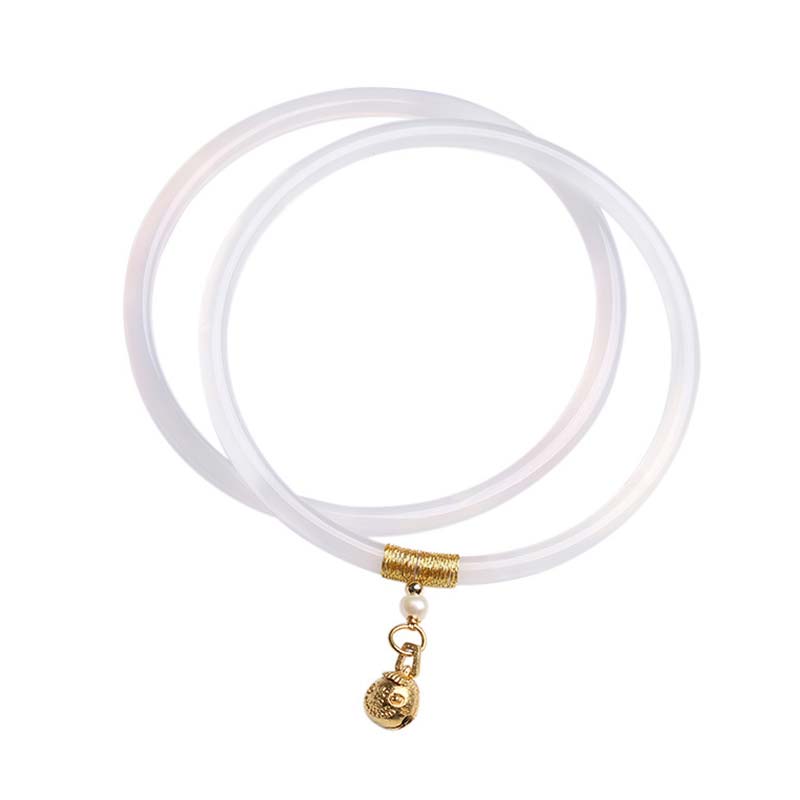 Pulsera de éxito de jade blanco cian natural con Buddha Stones - image 8