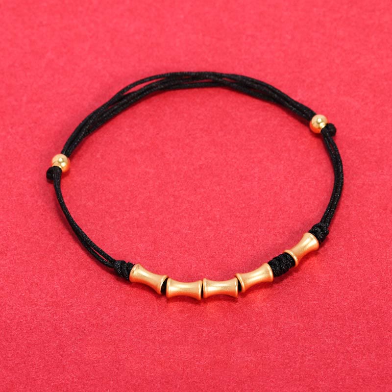 Pulsera trenzada de la suerte con diseño de bambú de plata de ley 925 con Buddha Stones