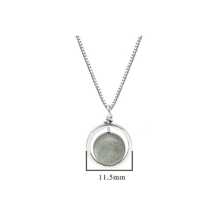 Collar con colgante giratorio con diseño de planeta del amor, piedra lunar de plata de ley 925 con Buddha Stones - image 13