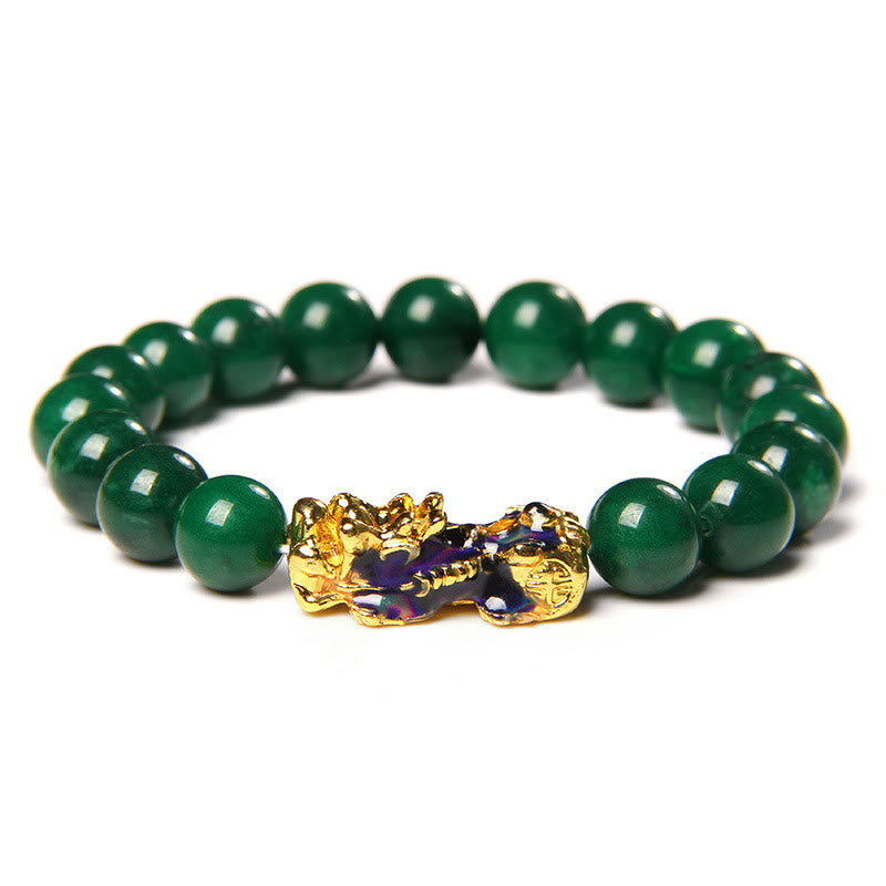 Pulsera de protección de la abundancia de jade Pixiu de Buddha Stones