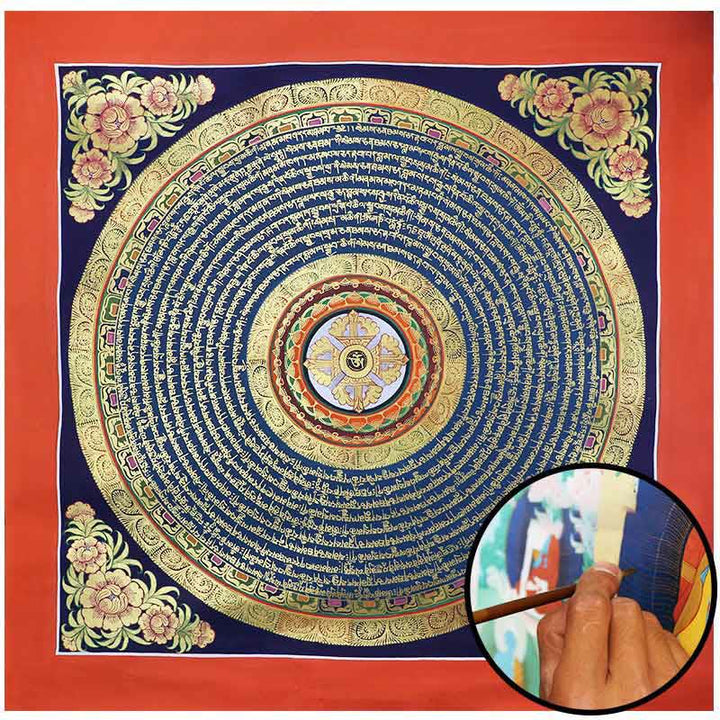 Caja ciega tibetana hecha a mano con pintura Thangka, bendición espiritual, patrón de Color aleatorio