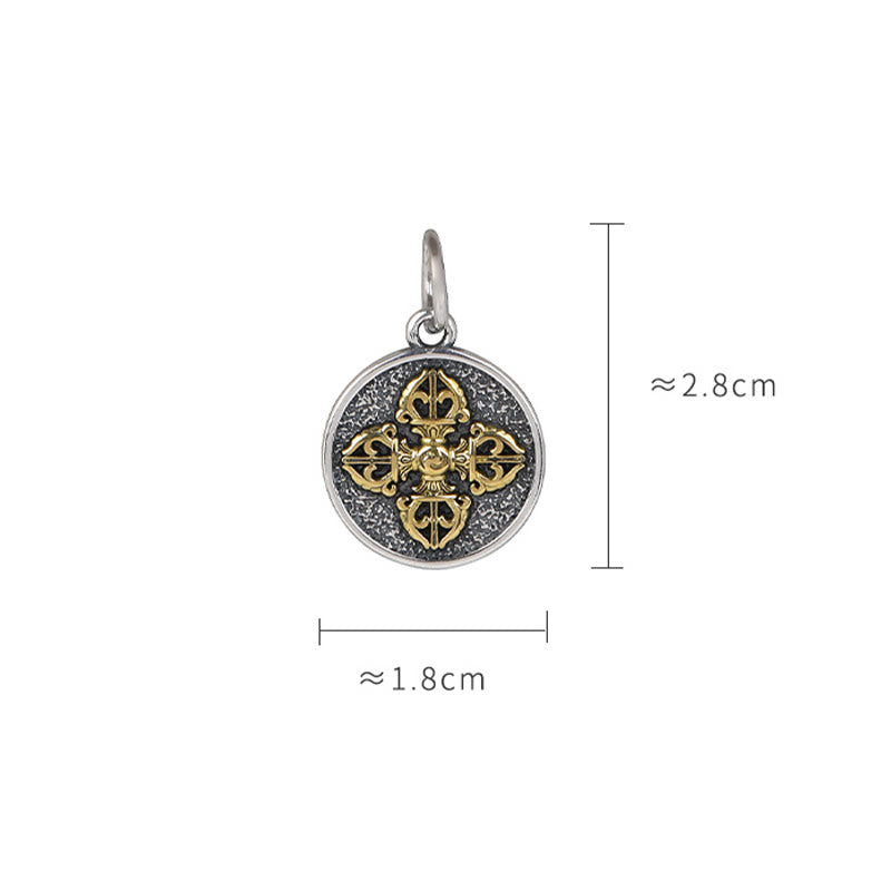 Colgante de plata de ley 925 con Buddha Stones , doble Dorje Vajra, bendición - image 10