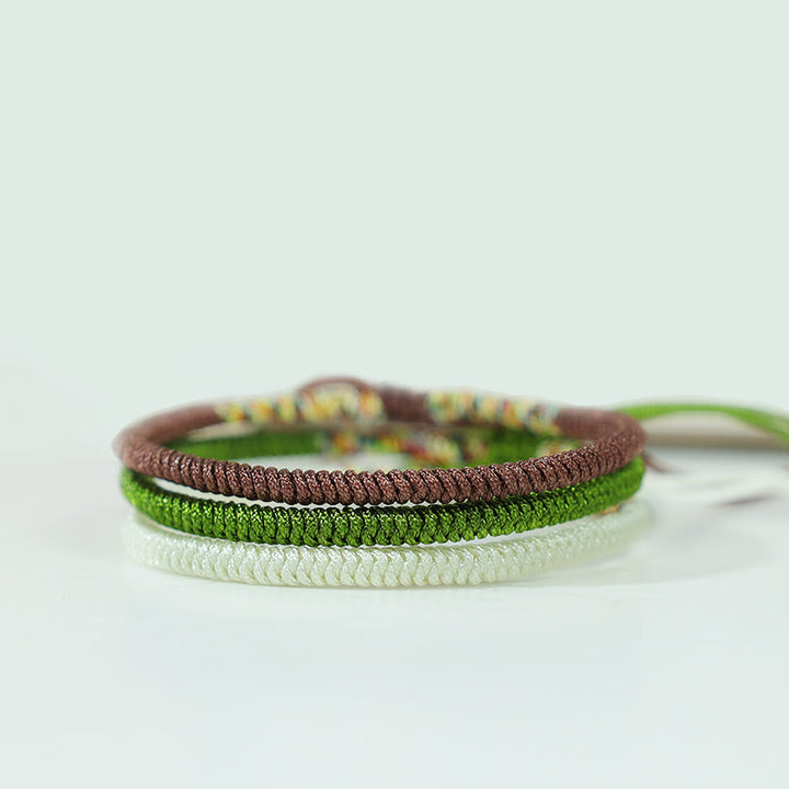 Buddha Stones, 3 uds., pulsera tibetana hecha a mano, multicolor, con nudo de la suerte, auspicioso