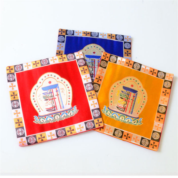 Estera de altar de oración Man-Bcu Kalachakra, estera de Jacquard para meditación curativa