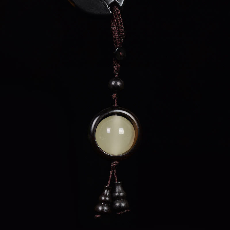 Buddha Stones, sándalo rojo, madera de ébano, sándalo verde, cuentas luminosas de la suerte, calabaza, llavero de la paz