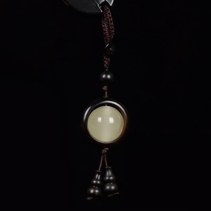 Buddha Stones, sándalo rojo, madera de ébano, sándalo verde, cuentas luminosas de la suerte, calabaza, llavero de la paz