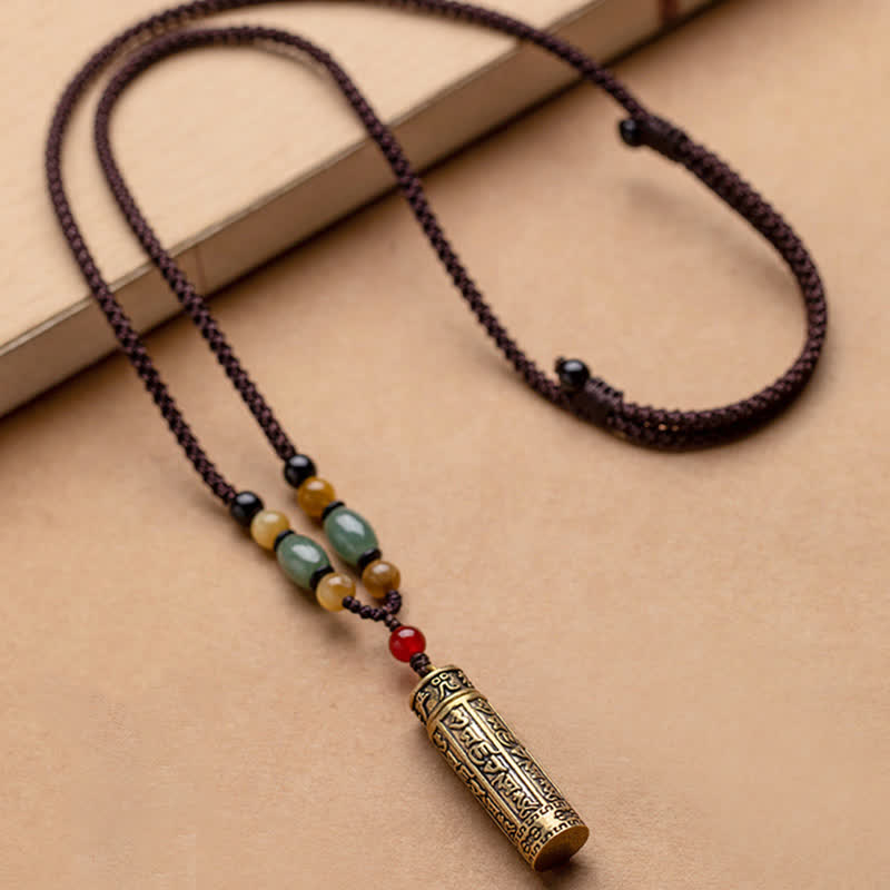 Buddhastoneshop Tibet Om Mani Padme Hum Ágata Shurangama Sutra Collar de protección colgante - image 8