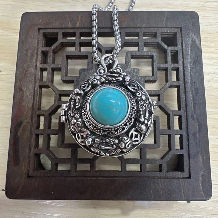 Collar de cobre de la suerte de Pi Xiu tibetano con Buddha Stones