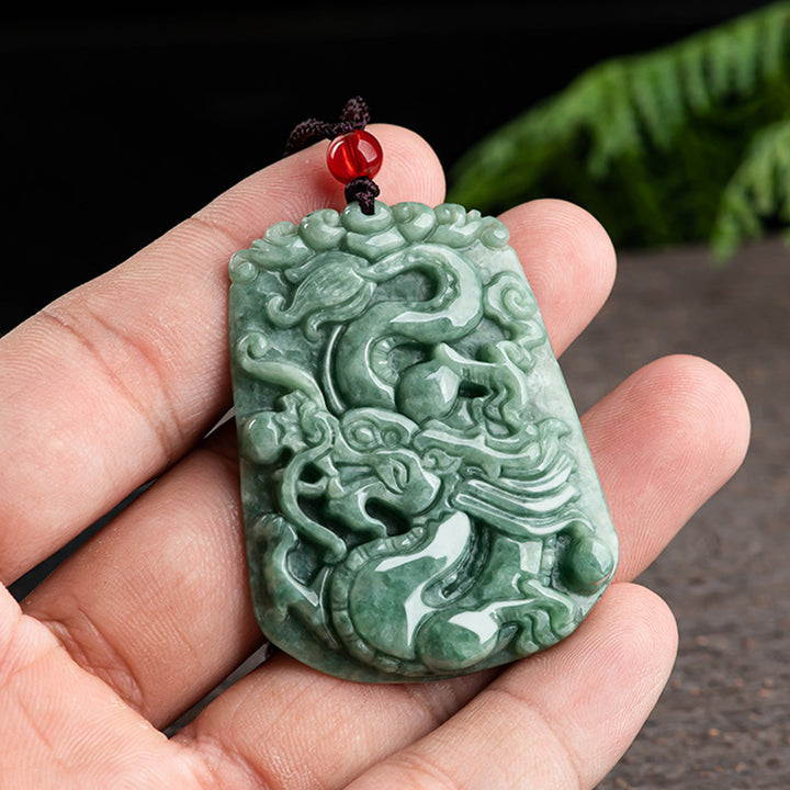 Collar con colgante de cadena con Buddha Stones, dragón del zodiaco chino, Jade, fuerza - image 5