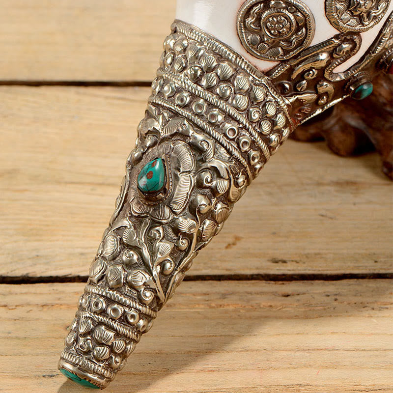 Concha de caracola Shankha Natural tibetana, concha marina, decoración del hogar de la suerte y la riqueza - image 16