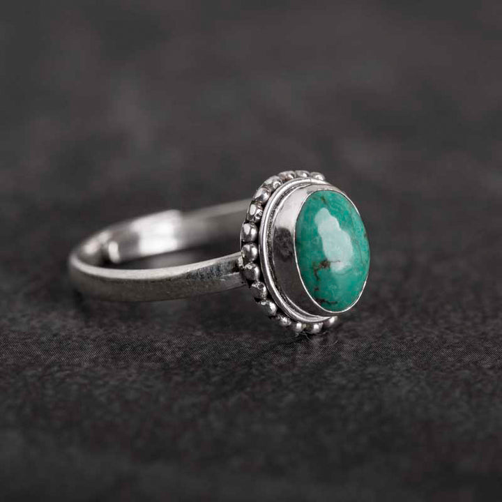 Anillo de amor de sabiduría turquesa de plata de ley 925 con Buddha Stones