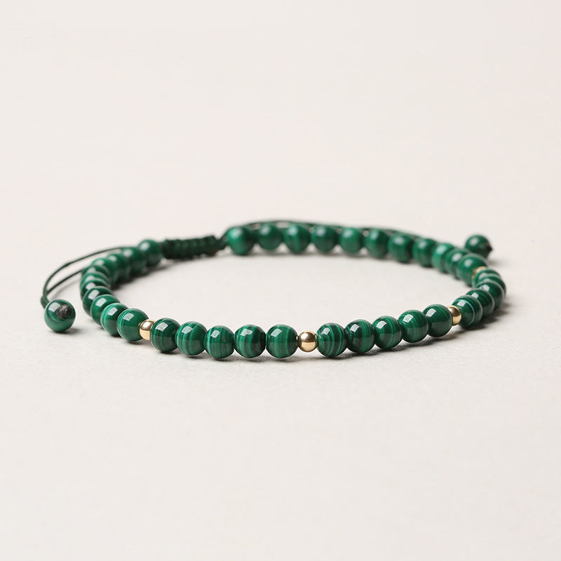 Pulsera de cuerda de calma de protección de malaquita natural de Buddha Stones
