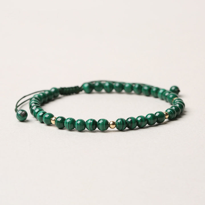 Pulsera de cuerda de calma de protección de malaquita natural de Buddha Stones