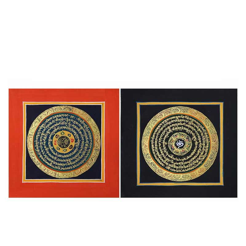 Caja ciega tibetana hecha a mano con pintura Thangka, bendición espiritual, patrón de Color aleatorio