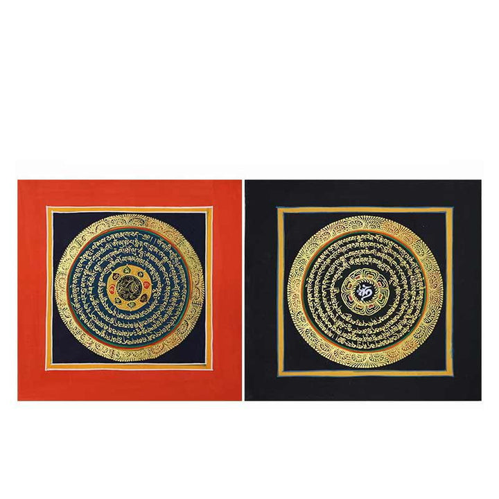 Caja ciega tibetana hecha a mano con pintura Thangka, bendición espiritual, patrón de Color aleatorio