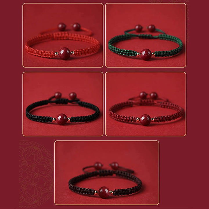 Pulsera de hilo rojo con cuentas de cinabrio de la suerte, Buddha Stones
