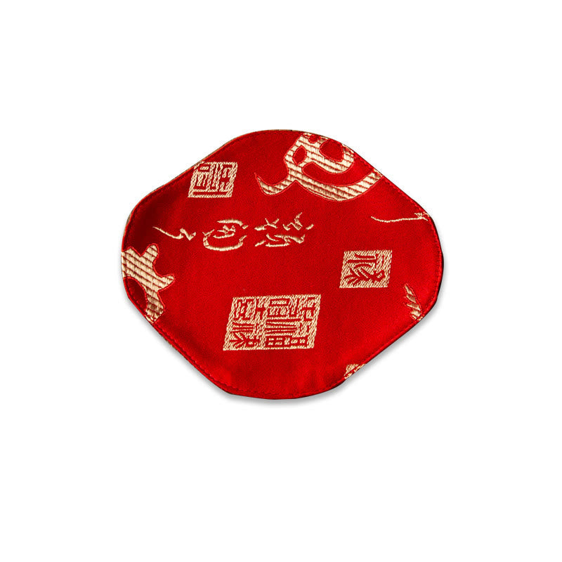 Tapete para taza con bordado de brocado de flor de ciruelo de bambú, posavasos para taza de té, Buddha Stones, ola de mar, tapete para té Kung Fu