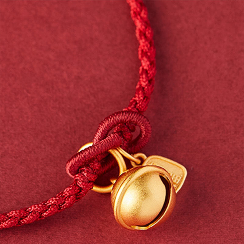 Pulsera de cuerda roja con diseño de personaje Fu hecho a mano con Buddha Stones