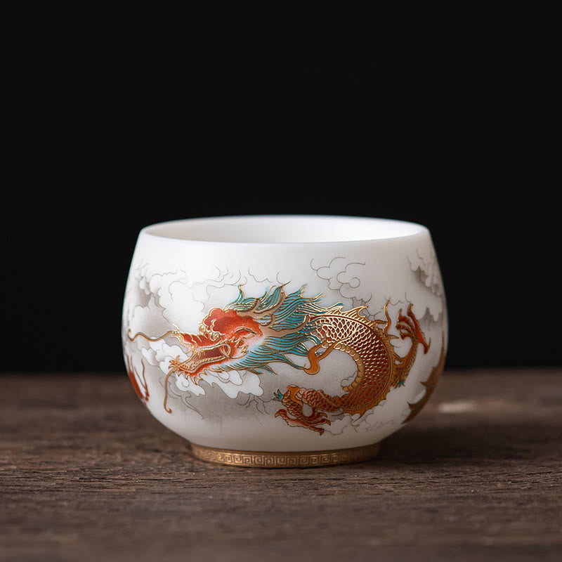 Buddha Stones , dragón Fénix, ciervo de loto, edificio antiguo, pez Koi, taza de té de cerámica, tazas de té de Kung Fu