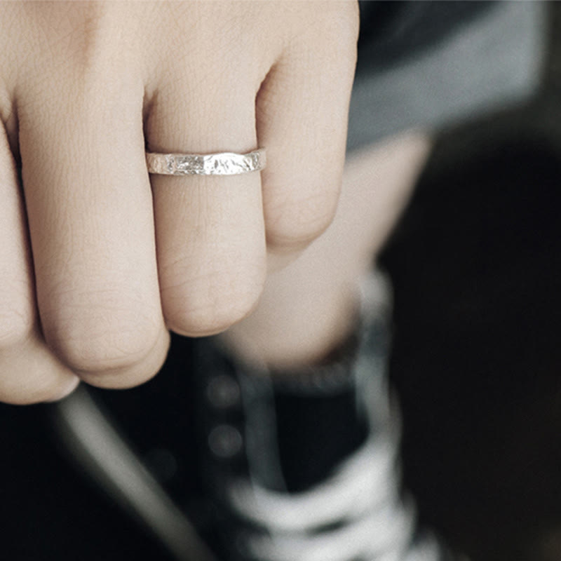 Anillo de pareja de bendición de diseño simple de plata de ley 925 - image 5