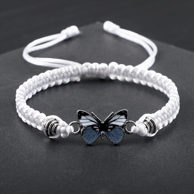 Pulsera con dije de hilo de amor y libertad de mariposa con Buddha Stones