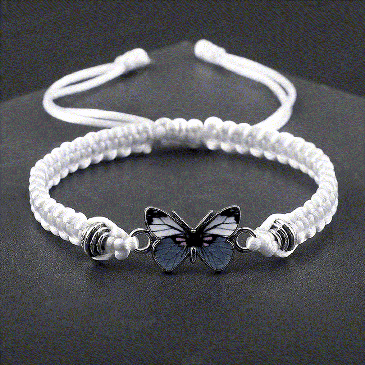 Pulsera con dije de hilo de amor y libertad de mariposa con Buddha Stones