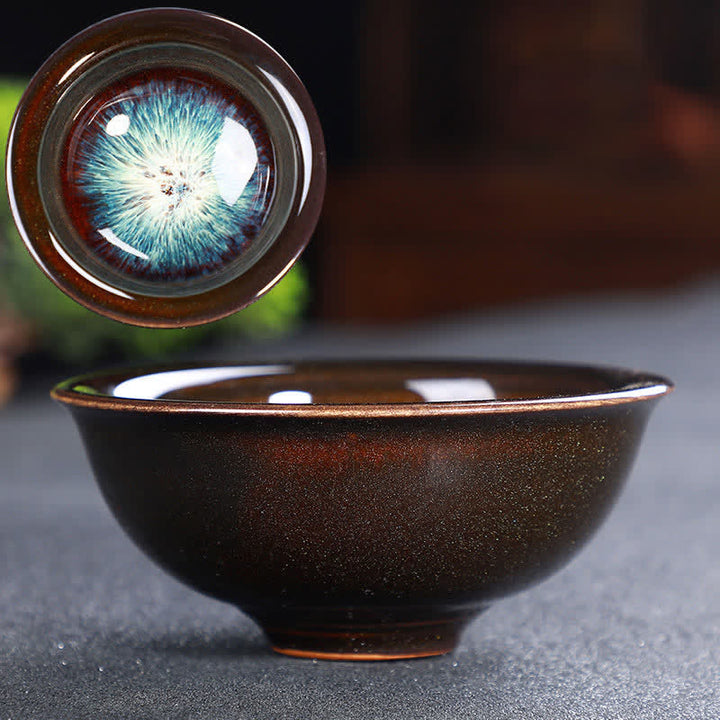 Tazas de té de cerámica coloridas con Buddha Stones para el hogar y la oficina