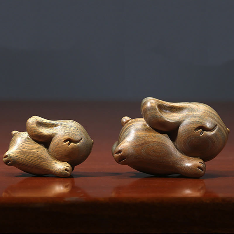 Buddha Stones Sándalo Verde Pequeño Mini Lindo Conejo Conejito Paz Decoraciones