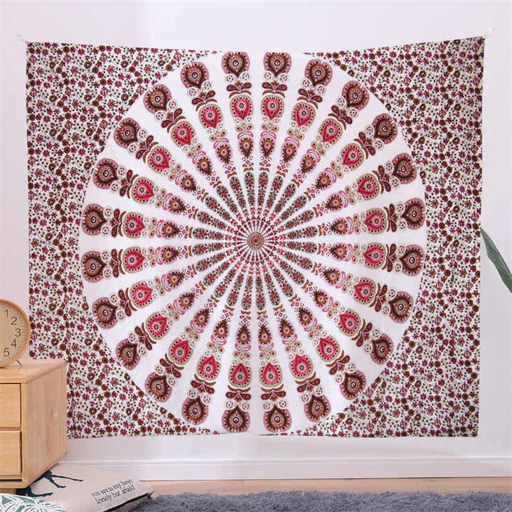 Tapiz con diseño de Mandala bohemio para colgar en la pared, arte de pared, enfoque creativo, decoración para sala de estar y hogar