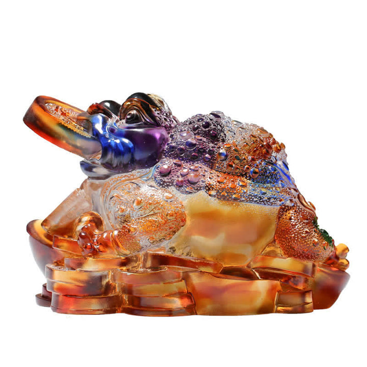 Feng Shui Rana hecha a mano Liuli Crystal Art Piece Riqueza Decoración de la Oficina del Hogar