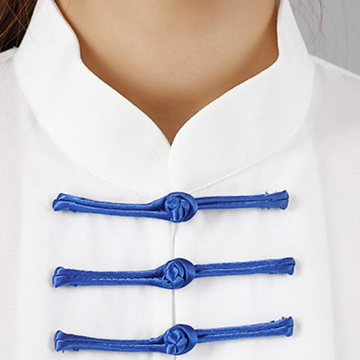 Buddha Stones Conjunto de ropa unisex para práctica de meditación, oración, tai chi y qigong con bordado de flores - image 12