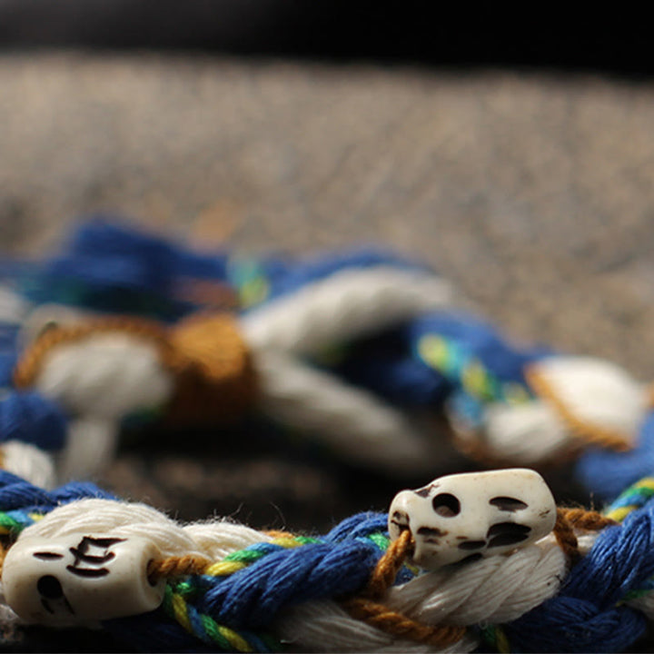 Pulsera de la suerte hecha a mano con cuentas de la diosa de la riqueza Zakiram tibetana con Buddha Stones