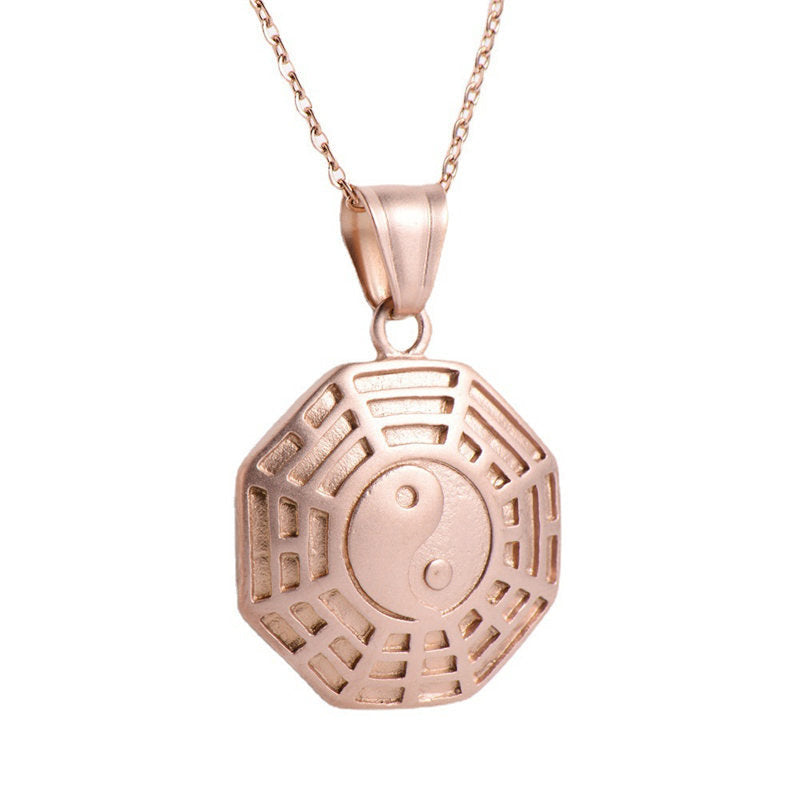 Bagua Yin Yang Collar de equilibrio de acero de titanio Colgante de cadena - image 14