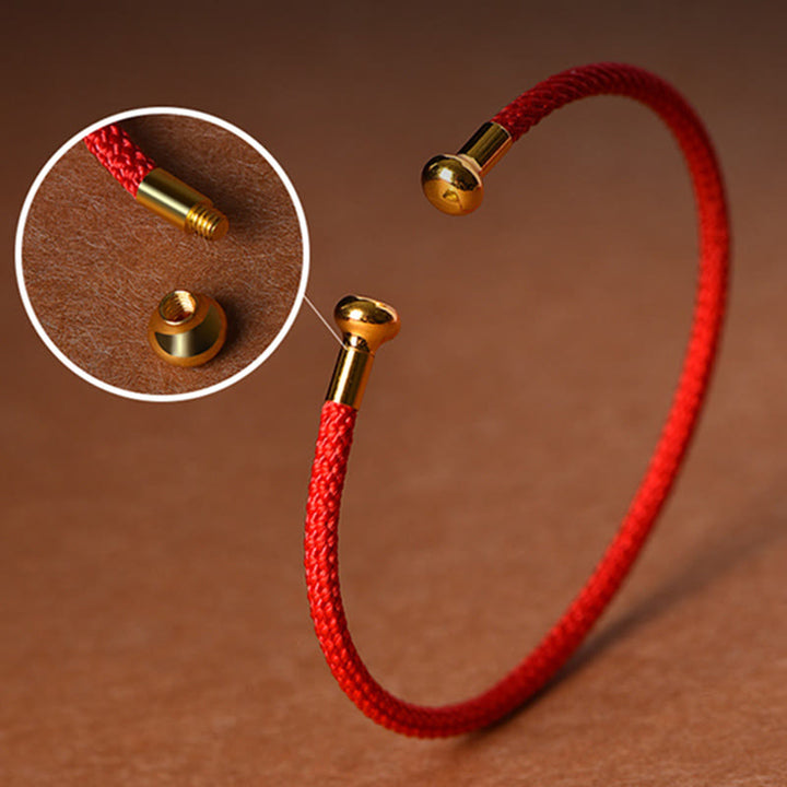 Pulsera de cuerda trenzada de la suerte hecha a mano con diseño simple de Buddha Stones