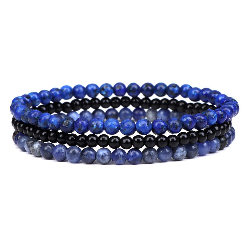 Buddha Stones 3 piezas de piedra de cristal natural paz interior pulsera espiritual