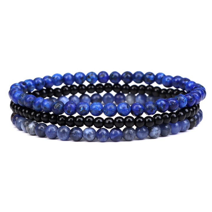 Buddha Stones 3 piezas de piedra de cristal natural paz interior pulsera espiritual