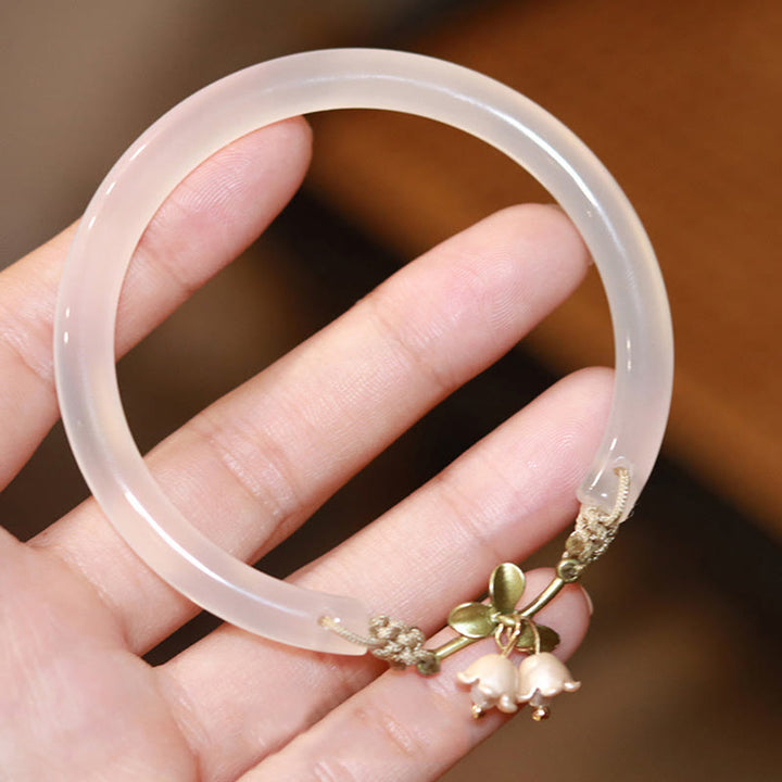 Brazalete de pulsera de fuerza de felicidad de flor de lirio de los valles