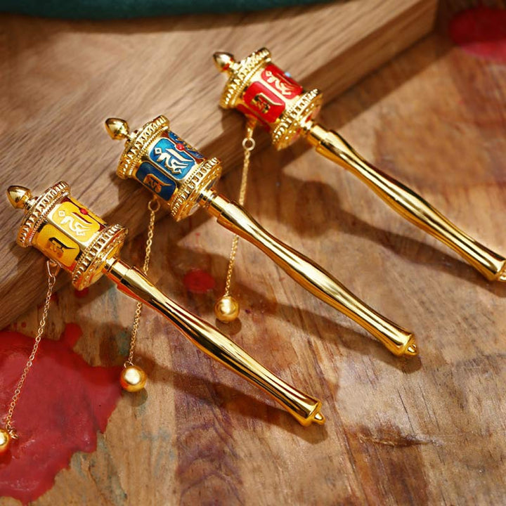 Rueda de oración tibetana Seis palabras verdaderas Bendición Decoración de meditación
