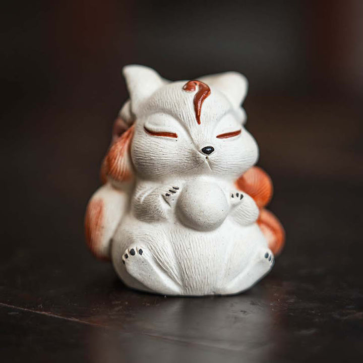 Mini Buddha Stones , arcilla morada, decoración de escritorio de la suerte