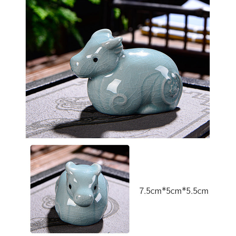 Buddha Stones zodiaco chino riqueza cerámica té mascota hogar estatuilla decoración