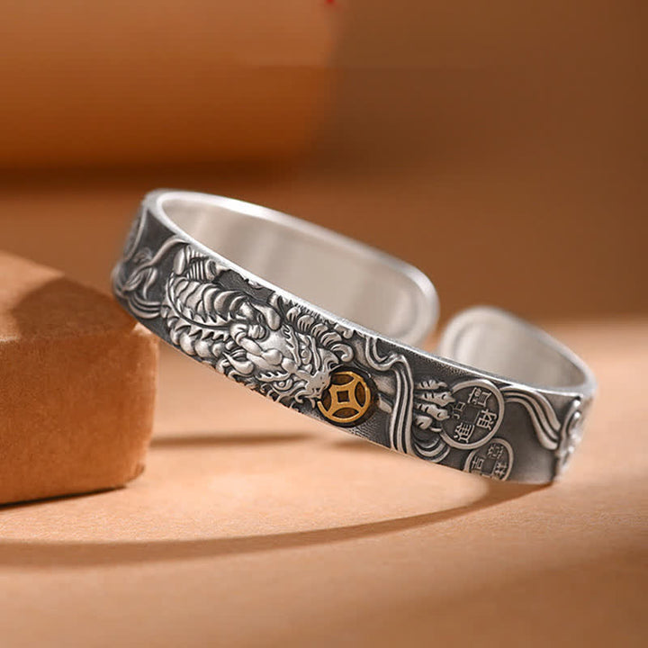 Pulsera tibetana PiXiu de cobre con monedas y riqueza, brazalete ajustable