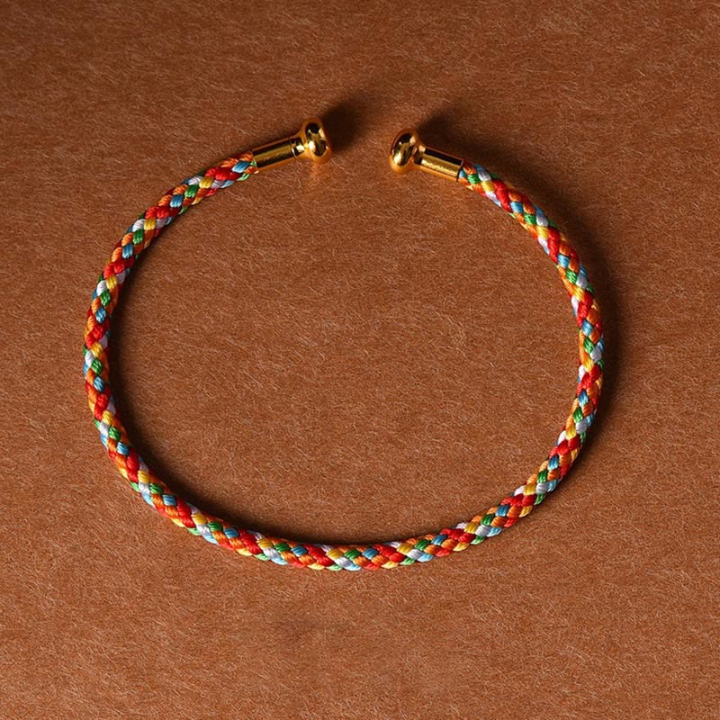 Pulsera de cuerda trenzada de la suerte hecha a mano con diseño simple de Buddha Stones - Vistoso - image 18