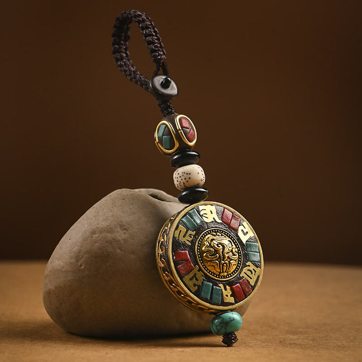 Llavero de paz con Buddha Stones tibetanas Om Mani Padme Hum Bodhi Seed