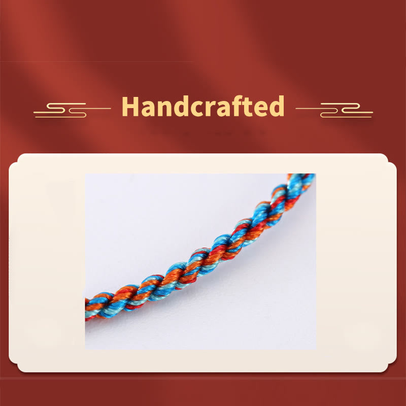 Pulsera hecha a mano multicolor con Buddha Stones de plata de ley 925 con patrón Zongzi de la suerte